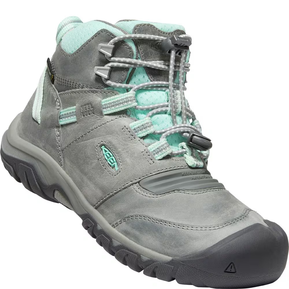 Size 7 Youth Keen Kids Gray and Mint Rain & Snow Boots